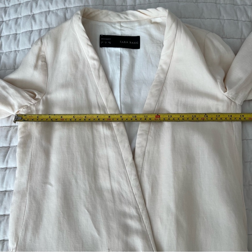 ZARA Kimono Style Jacket Blazer in Cream Cotton size Small - Picture 13 of 15